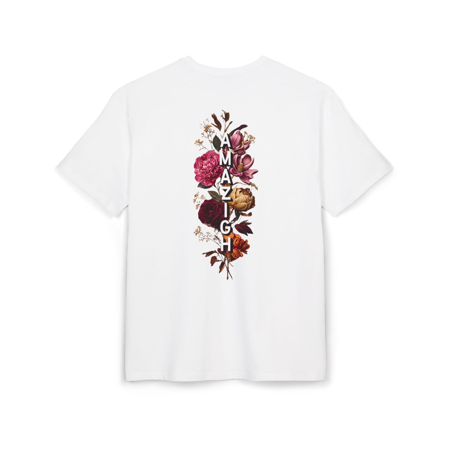 T-Shirt Oversized Floral Amazigh Unisexe - T-Shirt Graphique Fleuri - Style Bohème Urbain - T-Shirt Loose Fit - Tendance Printemps/Été - Livraison Rapide Europe