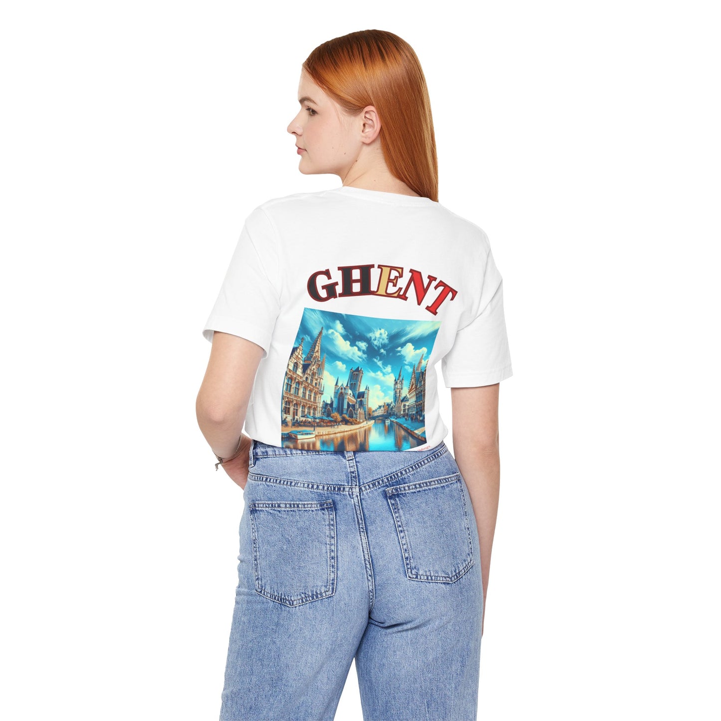 Ghent Cityscape Unisex Jersey Tee - Explore the Beauty of Belgium