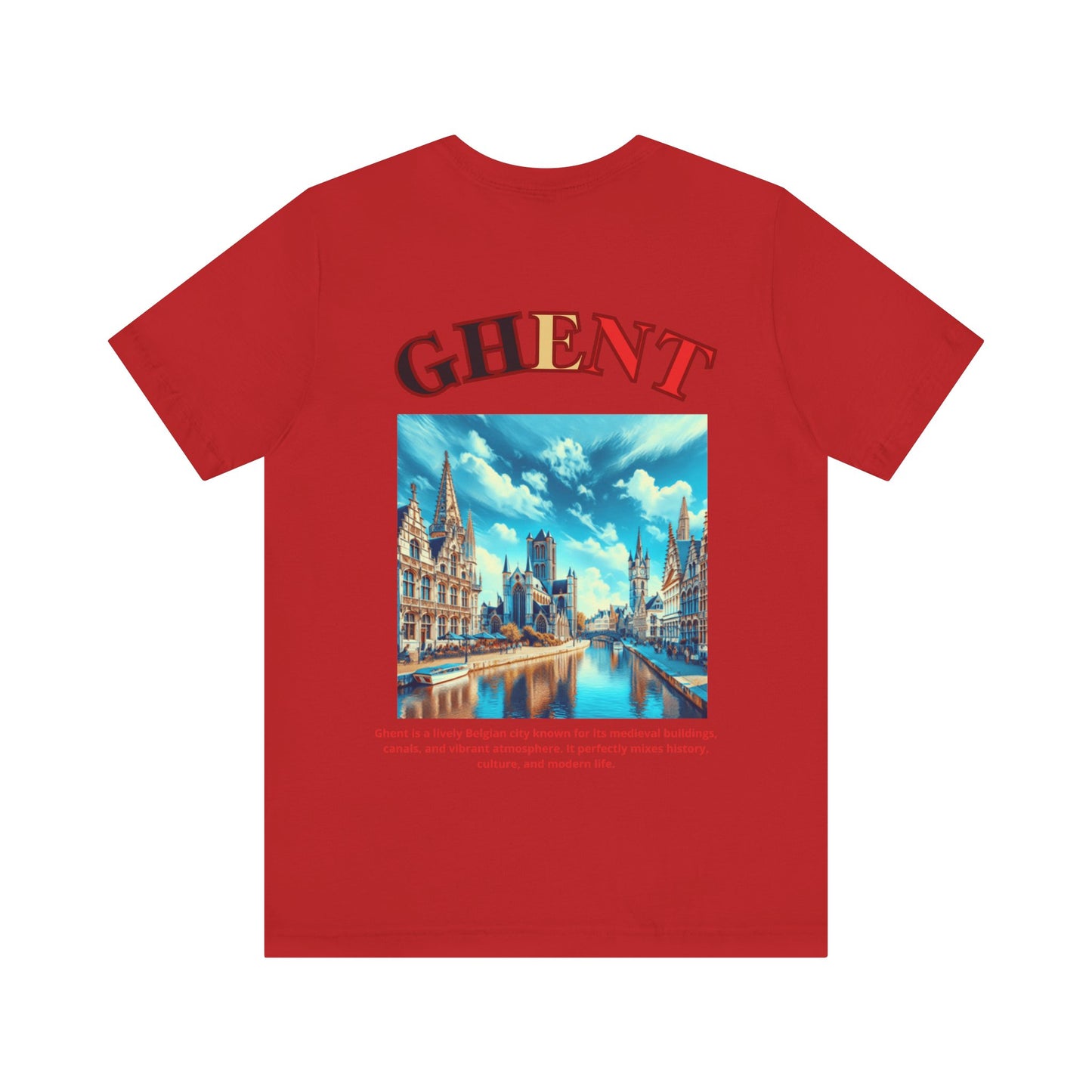 Ghent Cityscape Unisex Jersey Tee - Explore the Beauty of Belgium