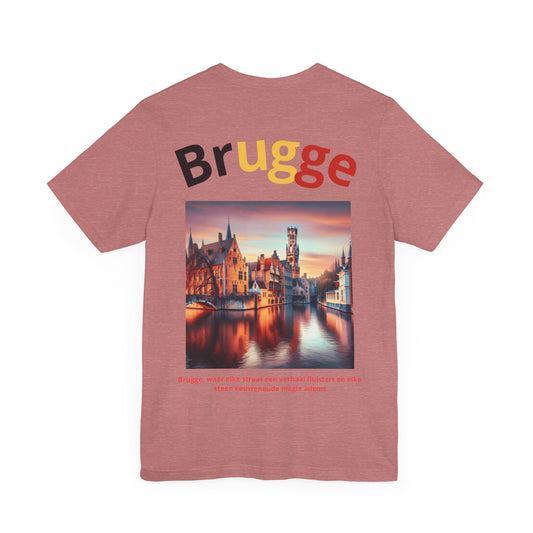 Brugge Graphic Unisex T-Shirt – Belgian Cityscape Design – Comfortable Short Sleeve Tee – Casual Travel & Streetwear