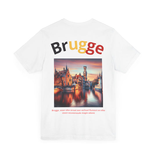 Brugge Graphic Unisex T-Shirt – Belgian Cityscape Design – Comfortable Short Sleeve Tee – Casual Travel & Streetwear