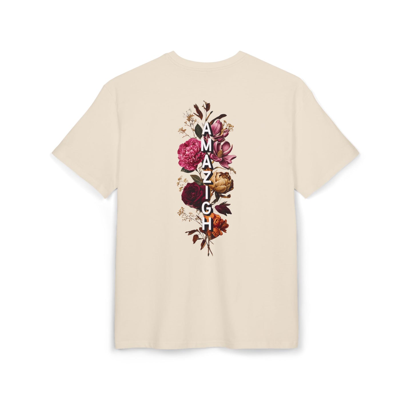 T-Shirt Oversized Floral Amazigh Unisexe - T-Shirt Graphique Fleuri - Style Bohème Urbain - T-Shirt Loose Fit - Tendance Printemps/Été - Livraison Rapide Europe